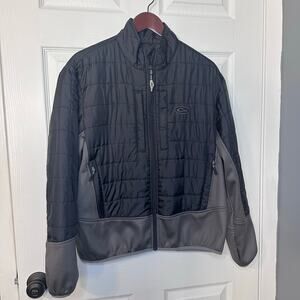 Drake Waterfowl Jacket -Two-Tone Double-Down Full Zip Black/Charcoal Small